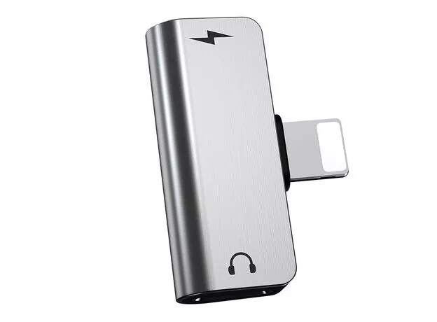 Адаптер HOCO LS24 Dual iP digital audio converter, Silver — купить в Кишинёве | Переходники | Hi-Tech Moldova
