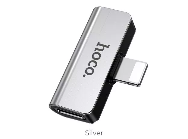 Адаптер HOCO LS24 Dual iP digital audio converter, Silver — купить в Кишинёве | Переходники | Hi-Tech Moldova